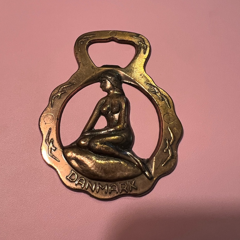 Vintage bronze nude woman bottle opener